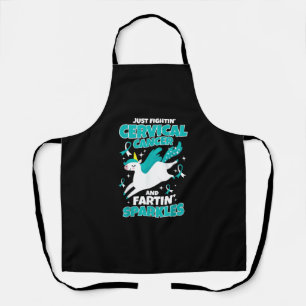 Cervical Cancer Funny Unicorn Farting Sparkles T-S Apron