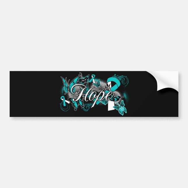 Cervical Cancer Hope Garden Ribbon Bumper Sticker (Front)