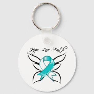 Cervical Cancer Hope Love Faith Key Ring