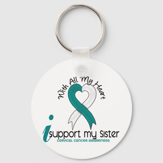 Cervical Cancer I Support My Sister Key Ring (Front)