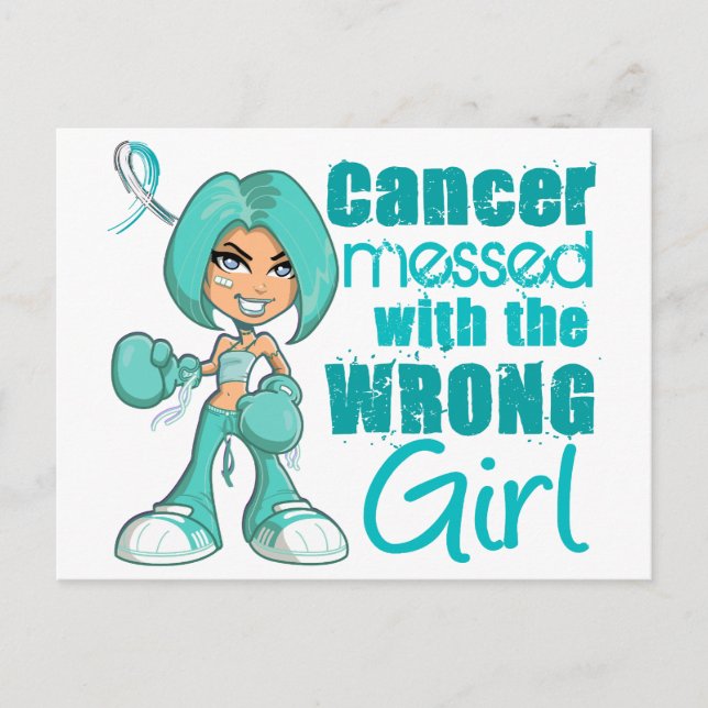 Cervical Cancer Messed With Wrong Girl Postcard (Front)