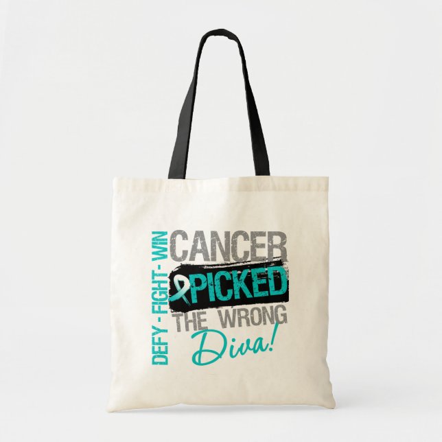 Cervical Cancer Picked The Wrong Diva Tote Bag (Front)