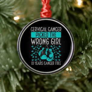 Cervical Cancer Picked The Wrong Girl Metal Tree Decoration