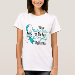 Cervical Cancer Ribbon My Hero My Daughter T-Shirt