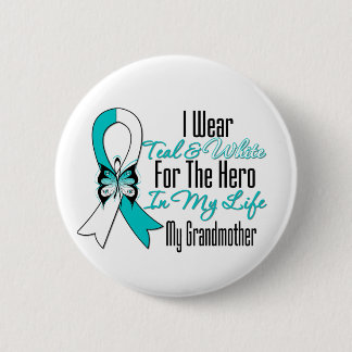 Cervical Cancer Ribbon My Hero My Grandmother 6 Cm Round Badge