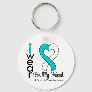 Cervical Cancer Ribbon Support Friend Key Ring