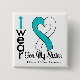Cervical Cancer Ribbon Support Sister 15 Cm Square Badge