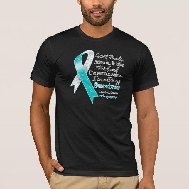 Cervical Cancer Support Strong Survivor T-Shirt (Front)