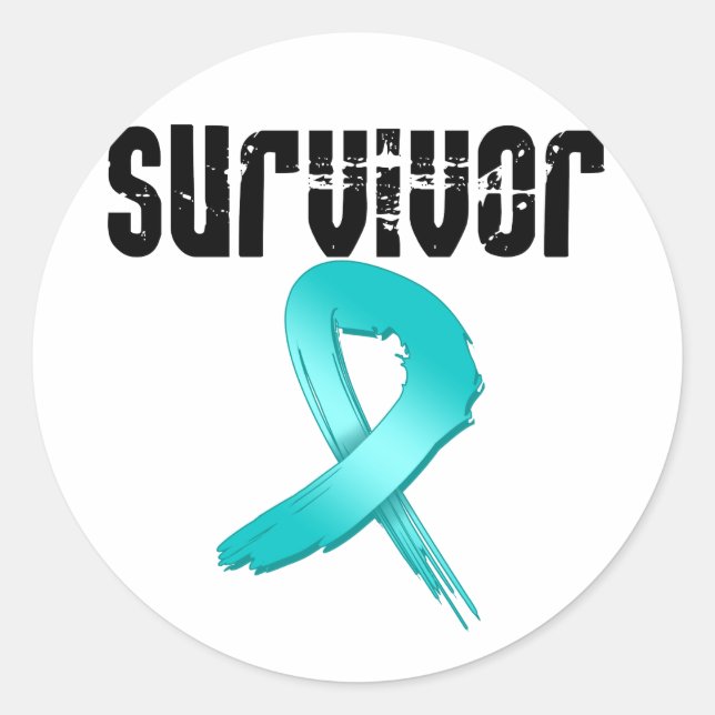 Cervical Cancer SURVIVOR Classic Round Sticker (Front)