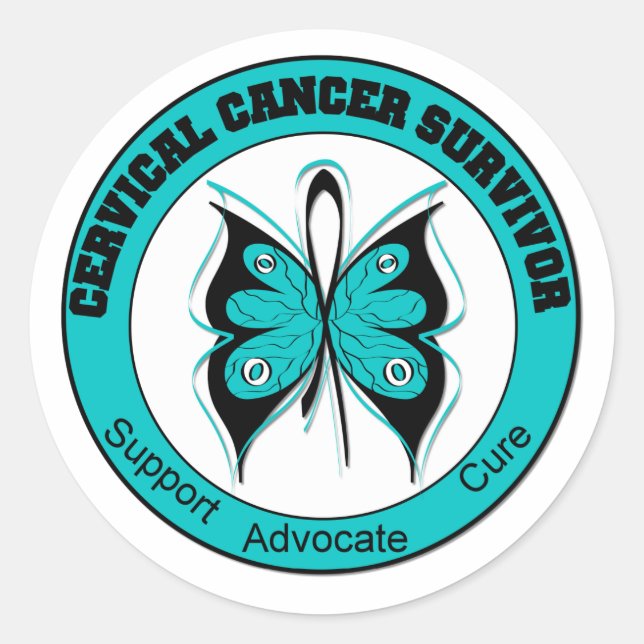 Cervical Cancer Survivor Classic Round Sticker (Front)
