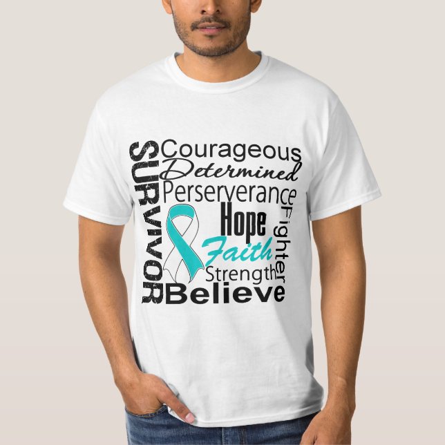 Cervical Cancer Survivor Collage T-Shirt (Front)