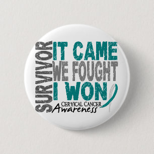 Cervical Cancer Survivor It Came We Fought I Won 6 Cm Round Badge