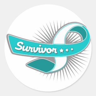 Cervical Cancer Survivor Ribbon Classic Round Sticker