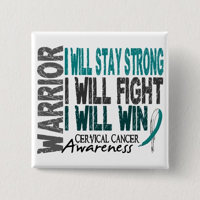 Cervical Cancer Warrior 15 Cm Square Badge (Front)