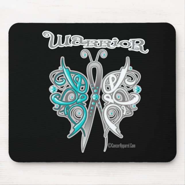 Cervical Cancer Warrior Celtic Butterfly Mouse Mat (Front)