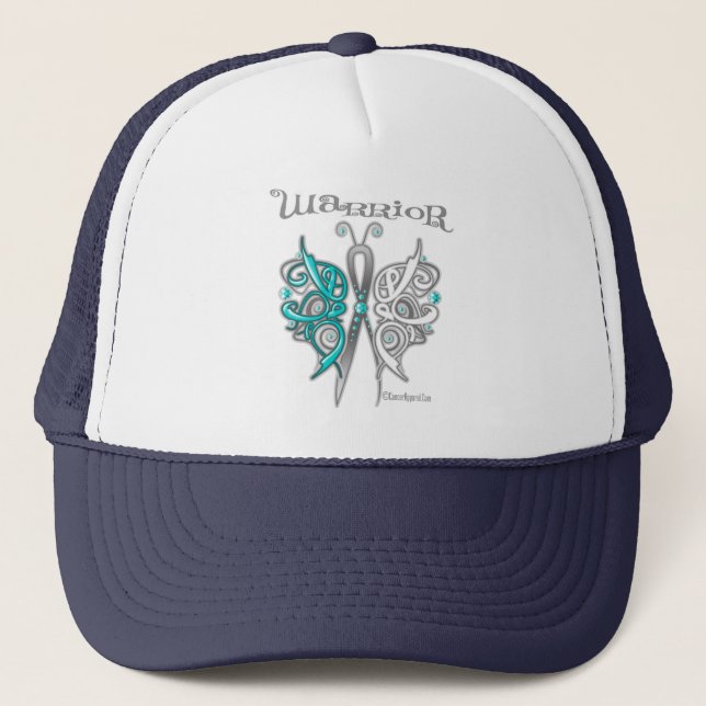Cervical Cancer Warrior Celtic Butterfly Trucker Hat (Front)