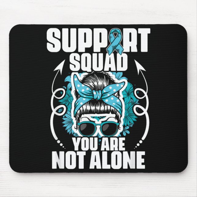 Cervical Suprt Squad - Ovarian Cancer Teal Mouse Mat (Front)
