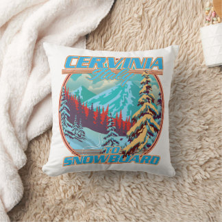 Cervinia italy Snowboarding logo Cushion