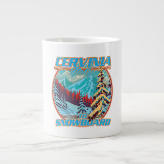 Cervinia italy Snowboarding logo Large Coffee Mug