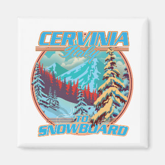 Cervinia italy Snowboarding logo Magnet