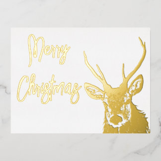Cervo natalizio Oro Foil Holiday Post Card