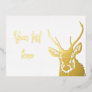 Cervo Oro Foil Holiday Post Card