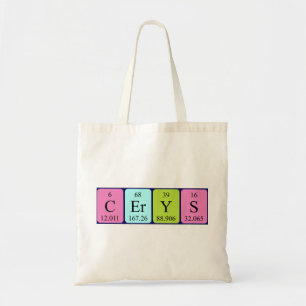 Cerys periodic table name tote bag