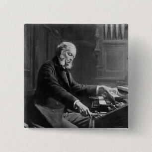 Cesar Franck at the console of the organ 15 Cm Square Badge