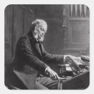 Cesar Franck at the console of the organ Square Sticker