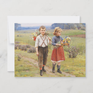 Cesar Pattein, 1895 «Children Returning Home» Postcard