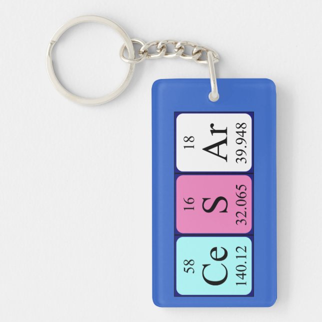 Cesar periodic table name keyring (Front)
