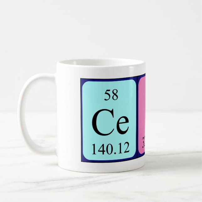 Cesar periodic table name mug (Left)