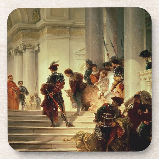 Cesare Borgia leaving the Vatican Coaster (Front)