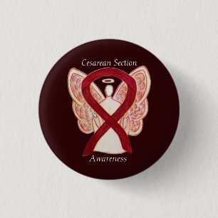 Cesarean Section Awareness Angel Ribbon Art Pin