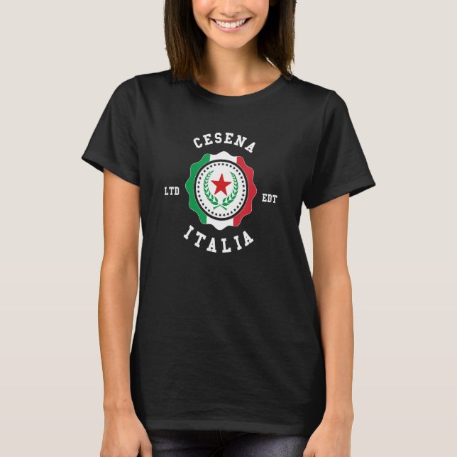 Cesena Italy Flag Badge Vintage T-Shirt (Front)