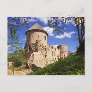 Cesis Castle in central Latvia. Postcard