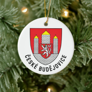 České Budějovice coat of arms, Czech Republic Ceramic Tree Decoration