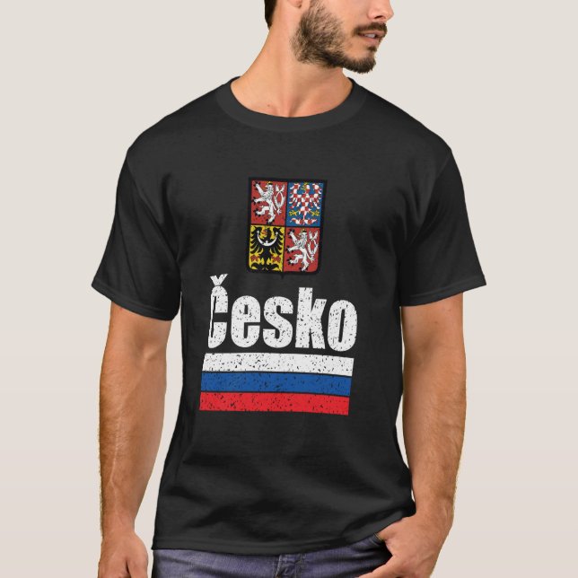 Cesko Pride u2013 Czech Flag and Coat of Arms Desi T-Shirt (Front)