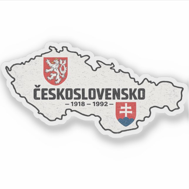 Československo 1918-1992 Vintage Map Retro (Front)