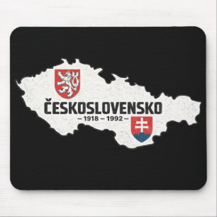 Československo 1918-1992 Vintage Map Retro Mouse Mat