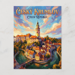Cesky Krumlov Castle Czech Republic Postcard