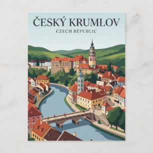Český Krumlov Old Town Czech Republic Postcard