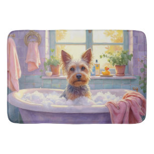 Cesky Terrier Bath Time Cute Bathroom Decor Mat