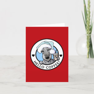 Cesky Terrier Coffee Lover Christmas Card