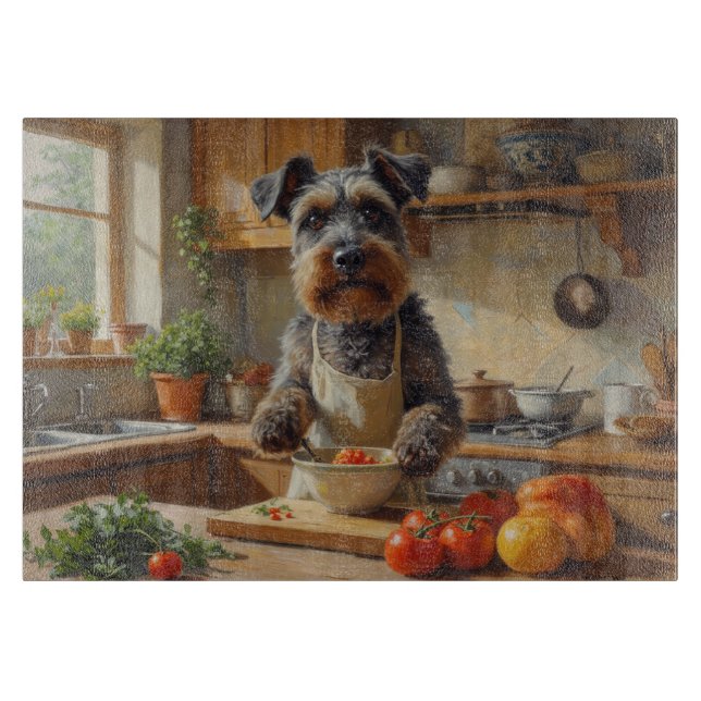 Cesky Terrier Cooking in Kitchen Cutting Board (Front)