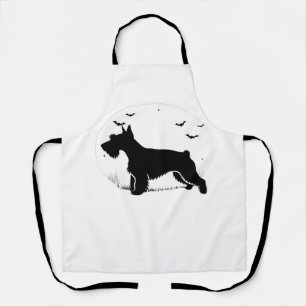 Cesky Terrier Dog – Halloween Moon Silhouette Clas Apron