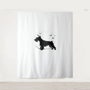 Cesky Terrier Dog – Halloween Moon Silhouette Clas Tapestry