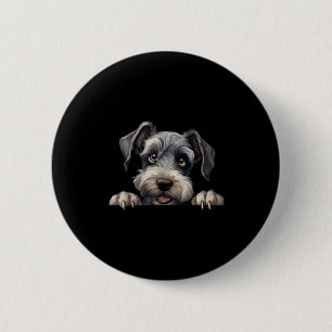 Cesky Terrier Dog Mum Dad Peeking Puppy 6 Cm Round Badge