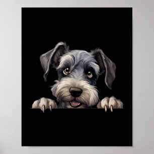 Cesky Terrier Dog Mum Dad Peeking Puppy Poster