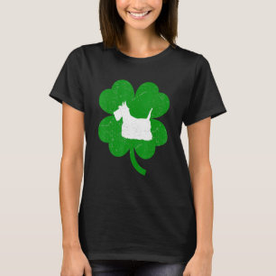 Cesky Terrier Dog Shamrock St  Patrick S Day T-Shirt